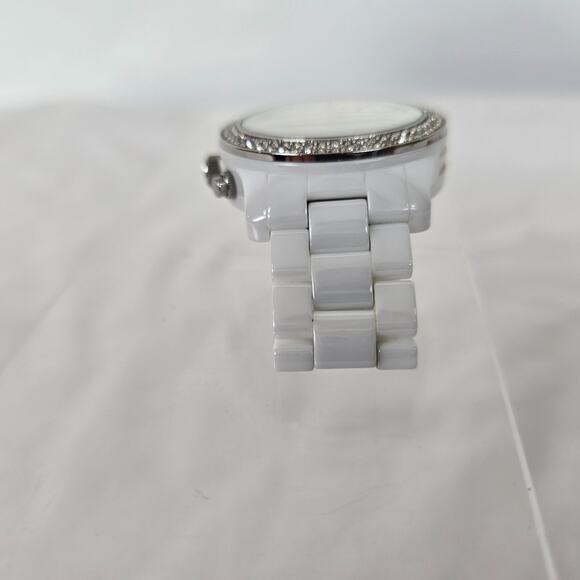 WOMENS MICHAEL KORS Runway White Dial Ceramic Strap with Glitz MK5188 - Picture 12 of 14